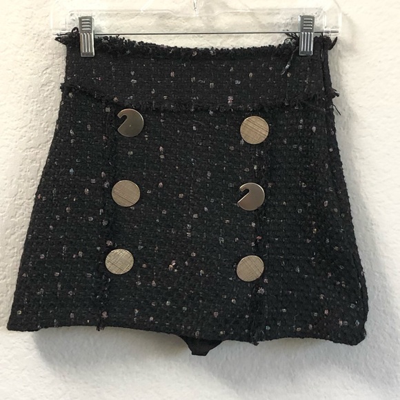 storets Dresses & Skirts - Storets Black Tweed Mini Skirt/ Skort Sz Small